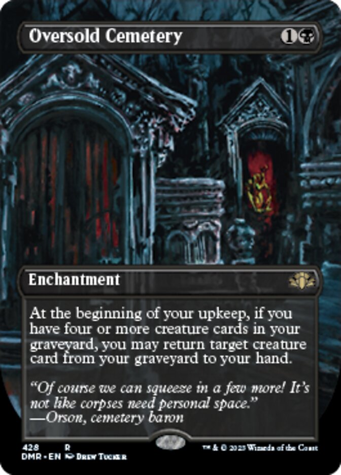 Oversold Cemetery (Borderless Alternate Art) [Dominaria Remastered] | Good Games Cannington