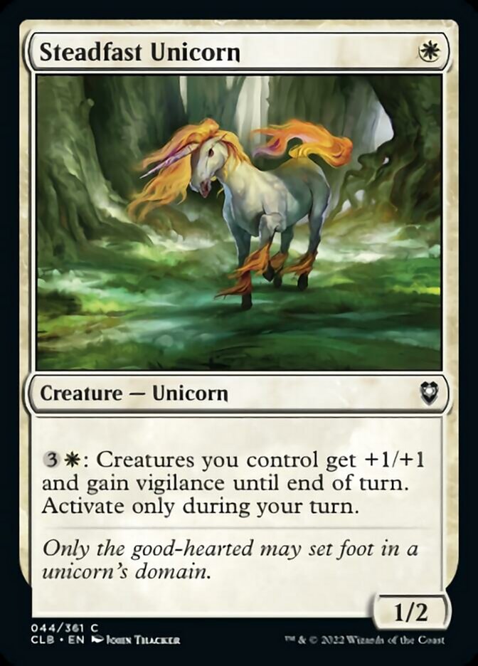 Steadfast Unicorn [Commander Legends: Battle for Baldur's Gate] | Good Games Cannington