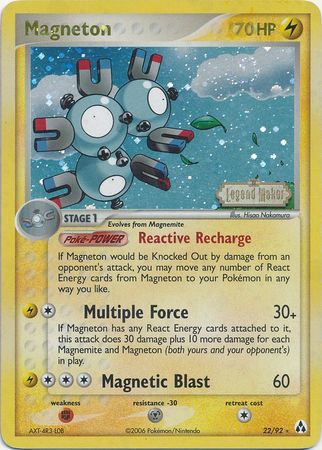 Magneton (22/92) (Stamped) [EX: Legend Maker] | Good Games Cannington