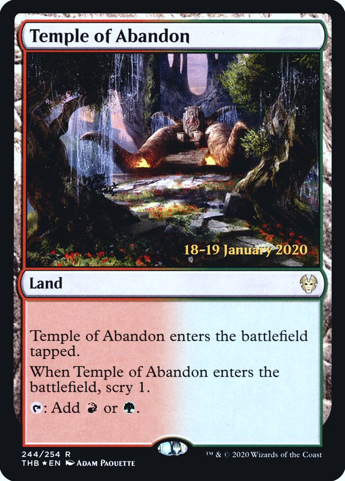 Temple of Abandon [Theros Beyond Death Prerelease Promos] | Good Games Cannington