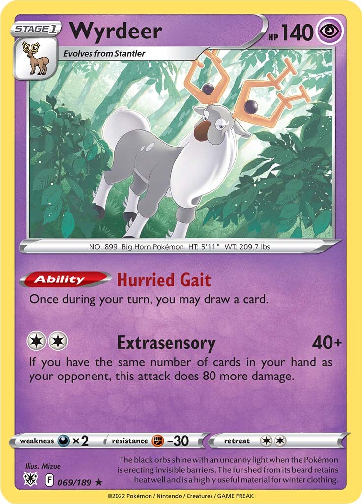 Wyrdeer (069/189) (Theme Deck Exclusive) [Sword & Shield: Astral Radiance] | Good Games Cannington