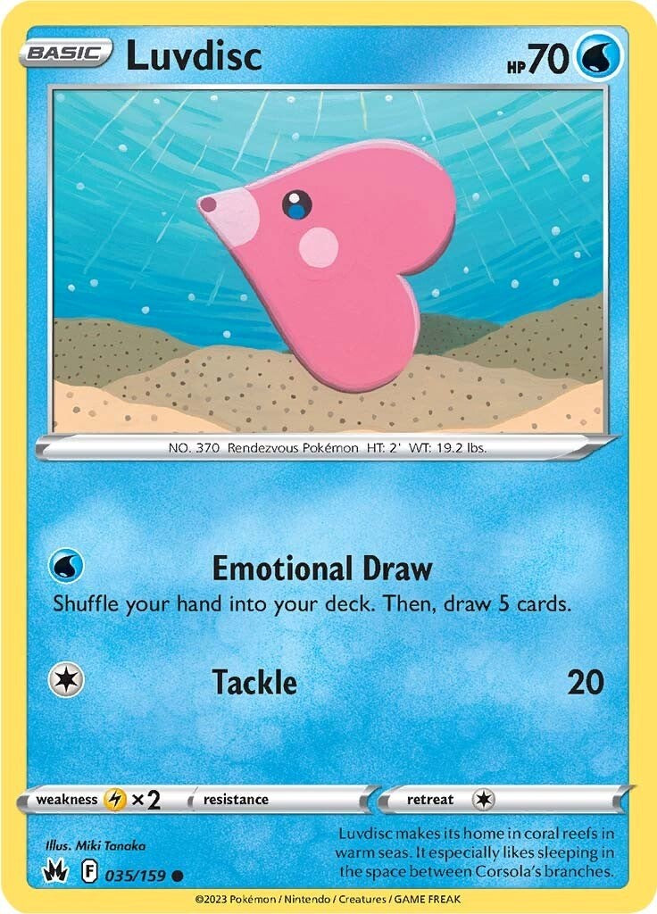 Luvdisc (035/159) [Sword & Shield: Crown Zenith] | Good Games Cannington