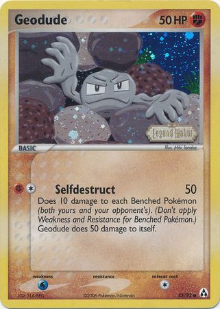 Geodude (53/92) (Stamped) [EX: Legend Maker] | Good Games Cannington