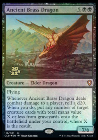 Ancient Brass Dragon [Commander Legends: Battle for Baldur's Gate Prerelease Promos] | Good Games Cannington