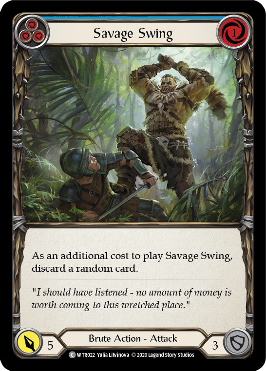 Savage Swing (Blue) [U-WTR022] (Welcome to Rathe Unlimited)  Unlimited Rainbow Foil | Good Games Cannington