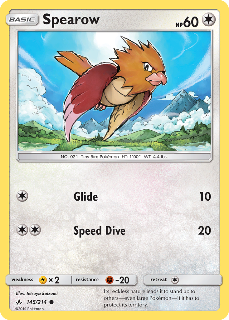 Spearow (145/214) [Sun & Moon: Unbroken Bonds] | Good Games Cannington