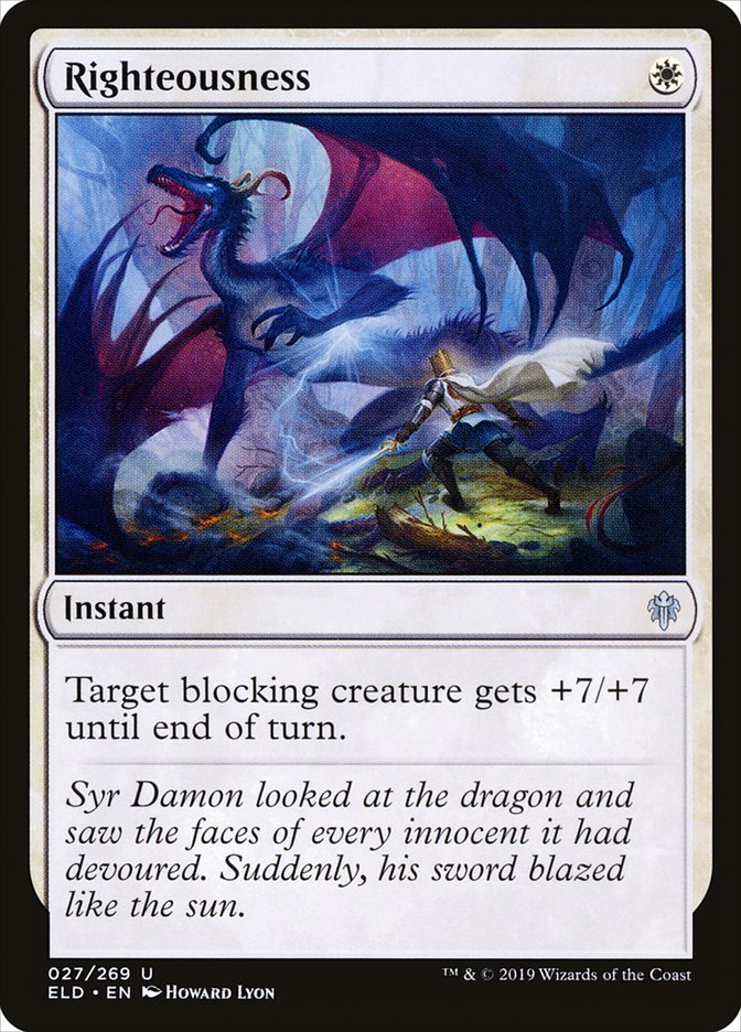 Righteousness [Throne of Eldraine] | Good Games Cannington