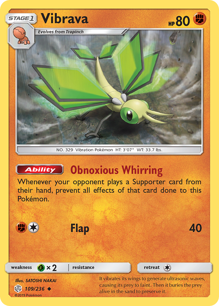Vibrava (109/236) [Sun & Moon: Cosmic Eclipse] | Good Games Cannington