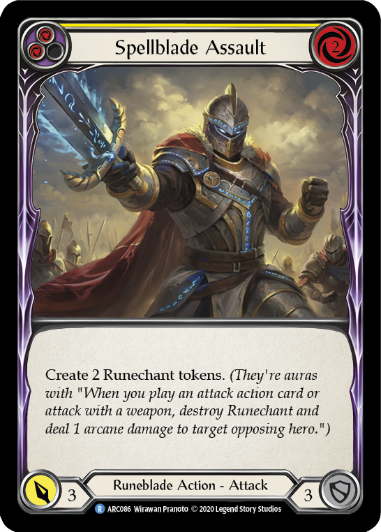 Spellblade Assault (Yellow) [U-ARC086] Unlimited Rainbow Foil | Good Games Cannington