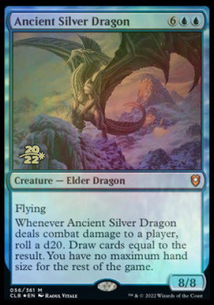 Ancient Silver Dragon [Commander Legends: Battle for Baldur's Gate Prerelease Promos] | Good Games Cannington
