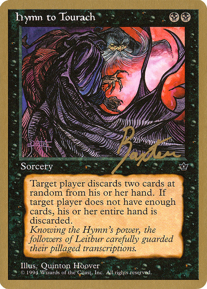 Hymn to Tourach (Cloak) (George Baxter) [Pro Tour Collector Set] | Good Games Cannington