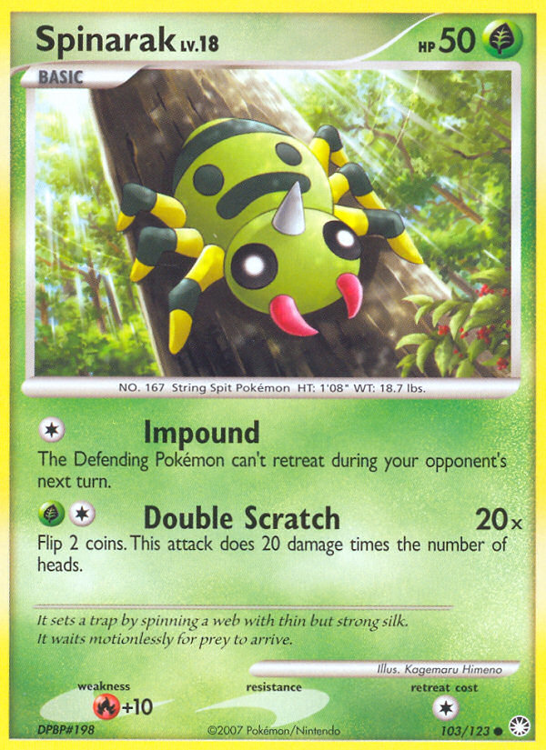 Spinarak (103/123) [Diamond & Pearl: Mysterious Treasures] | Good Games Cannington