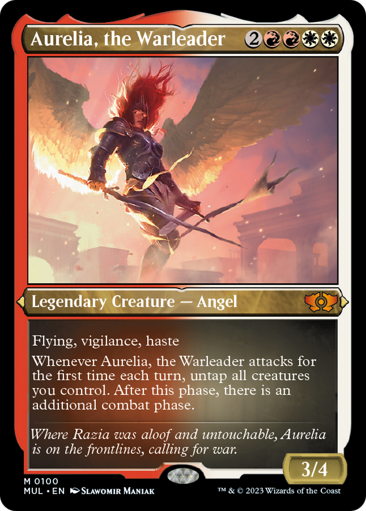 Aurelia, the Warleader (Foil Etched) [Multiverse Legends] | Good Games Cannington
