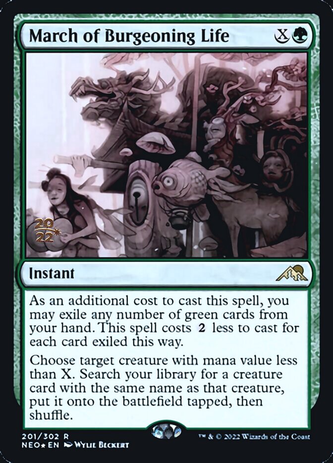 March of Burgeoning Life [Kamigawa: Neon Dynasty Prerelease Promos] | Good Games Cannington