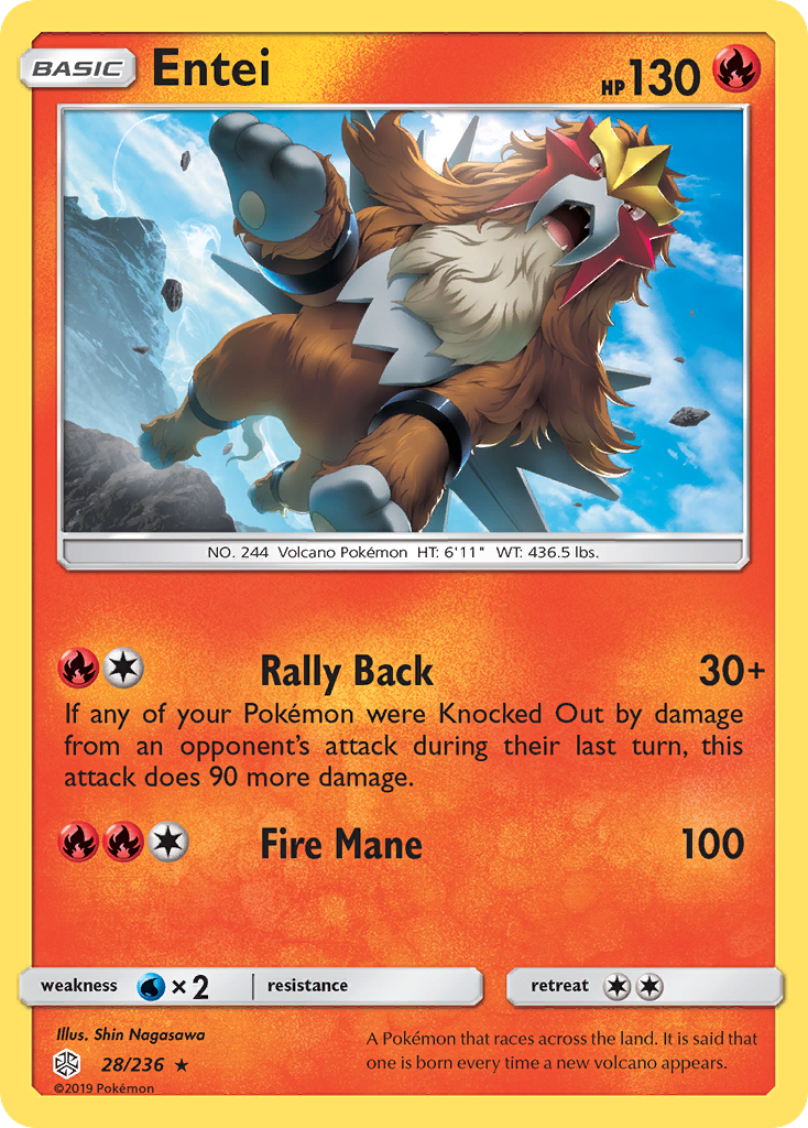 Entei (28/236) [Sun & Moon: Cosmic Eclipse] | Good Games Cannington