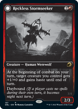 Reckless Stormseeker // Storm-Charged Slasher [Innistrad: Double Feature] | Good Games Cannington