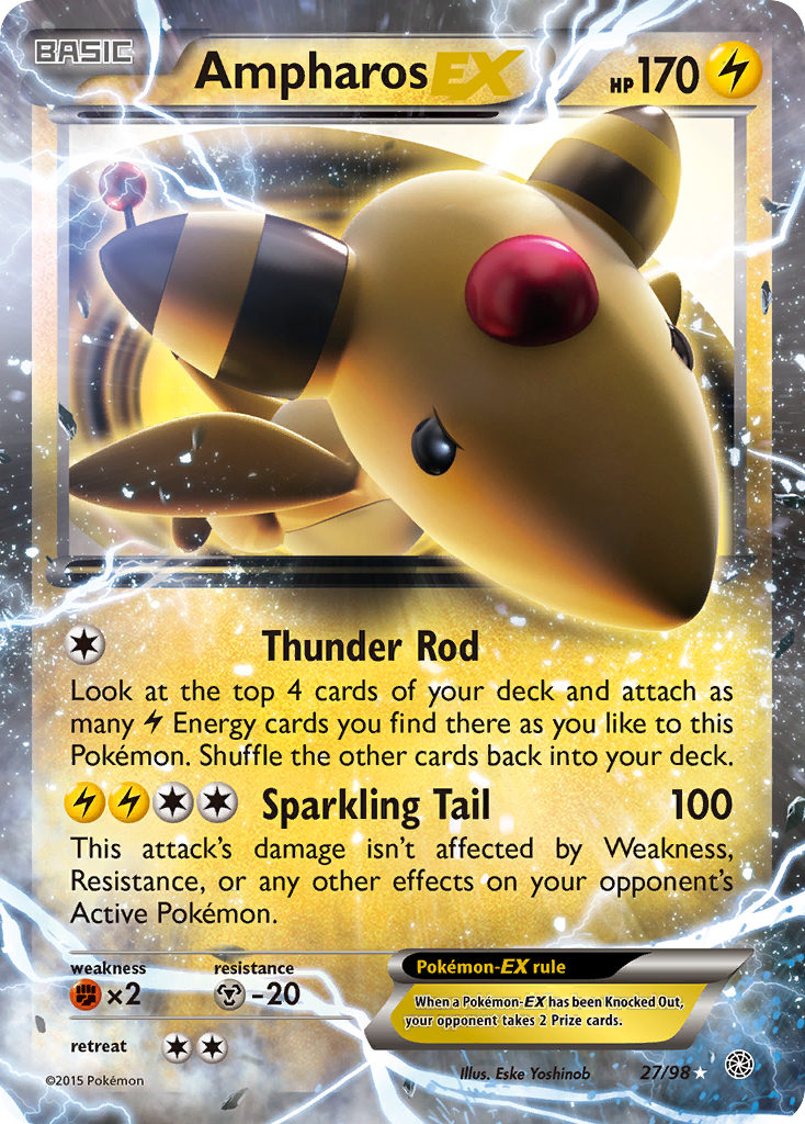 Ampharos EX (27/98) [XY: Ancient Origins] | Good Games Cannington