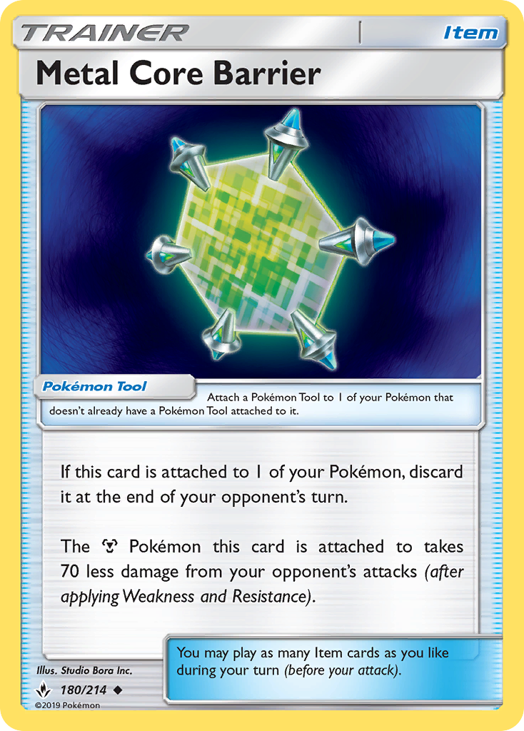 Metal Core Barrier (180/214) [Sun & Moon: Unbroken Bonds] | Good Games Cannington