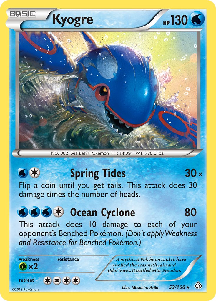 Kyogre (53/160) (Theme Deck Exclusive) [XY: Primal Clash] | Good Games Cannington