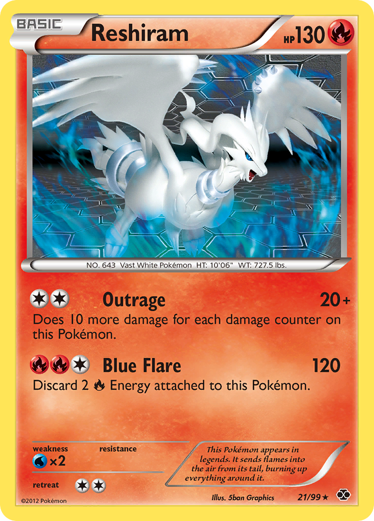 Reshiram (21/99) [Black & White: Next Destinies] | Good Games Cannington