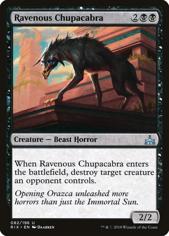 Ravenous Chupacabra [Rivals of Ixalan] | Good Games Cannington