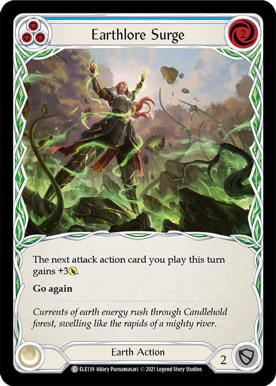 Earthlore Surge (Blue) [ELE139] (Tales of Aria)  1st Edition Rainbow Foil | Good Games Cannington