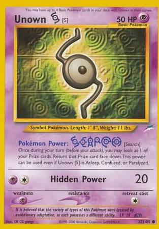 Unown [S] (87/105) [Neo Destiny Unlimited] | Good Games Cannington