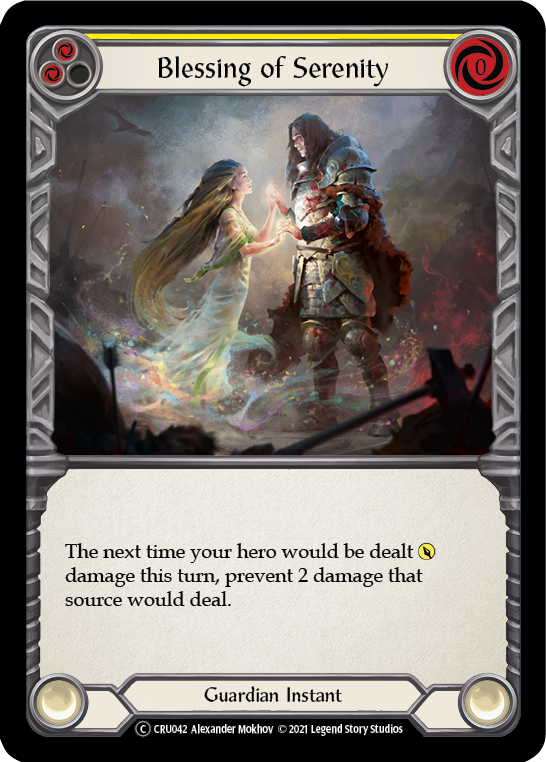 Blessing of Serenity (Yellow) [U-CRU042-RF] Unlimited Rainbow Foil | Good Games Cannington