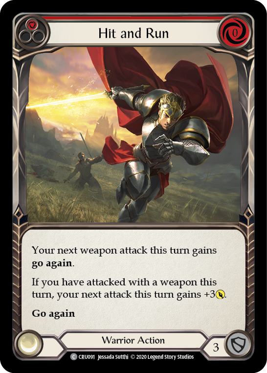 Hit and Run (Red) [CRU091] 1st Edition Rainbow Foil | Good Games Cannington
