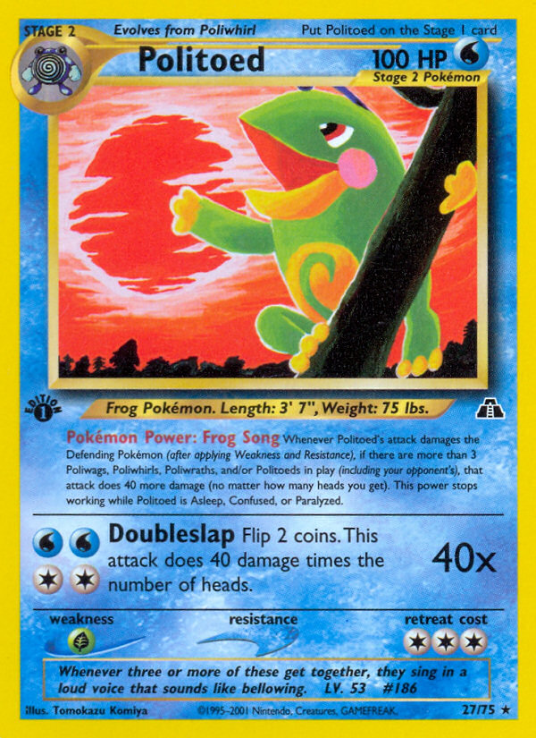 Politoed (27/75) [Neo Discovery 1st Edition] | Good Games Cannington