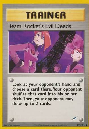 Team Rocket's Evil Deeds (103/105) [Neo Destiny Unlimited] | Good Games Cannington