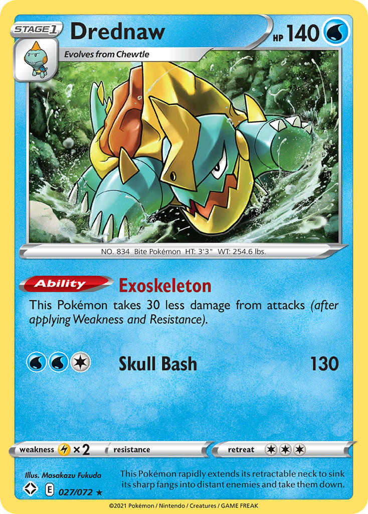 Drednaw (027/072) [Sword & Shield: Shining Fates] | Good Games Cannington