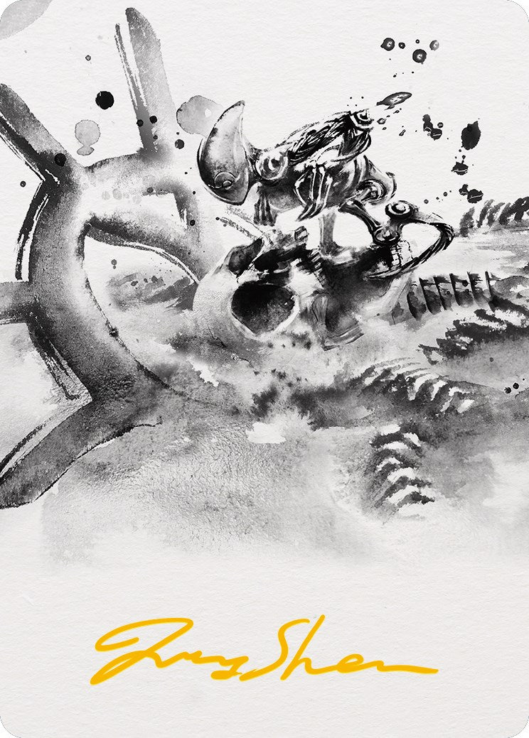 Myr Convert Art Card (Gold-Stamped Signature) [Phyrexia: All Will Be One Art Series] | Good Games Cannington