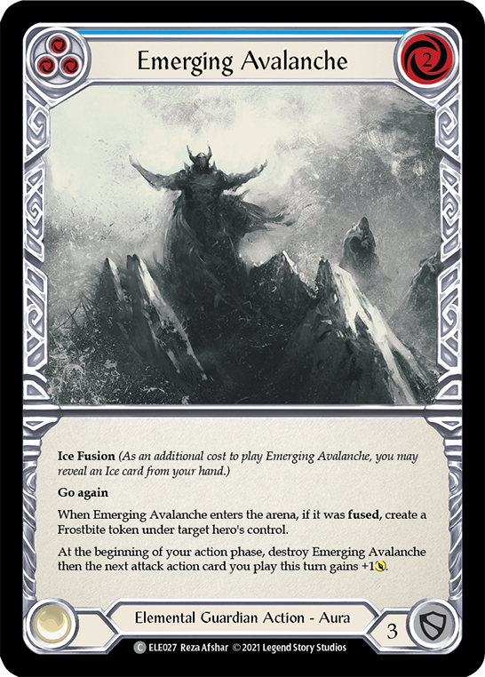 Emerging Avalanche (Blue) [ELE027] (Tales of Aria)  1st Edition Rainbow Foil | Good Games Cannington