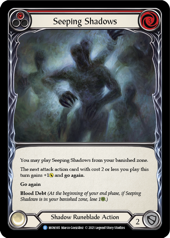 Seeping Shadows (Red) [MON165] 1st Edition Normal | Good Games Cannington