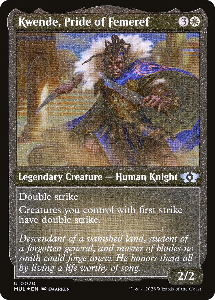 Kwende, Pride of Femeref (Foil Etched) [Multiverse Legends] | Good Games Cannington