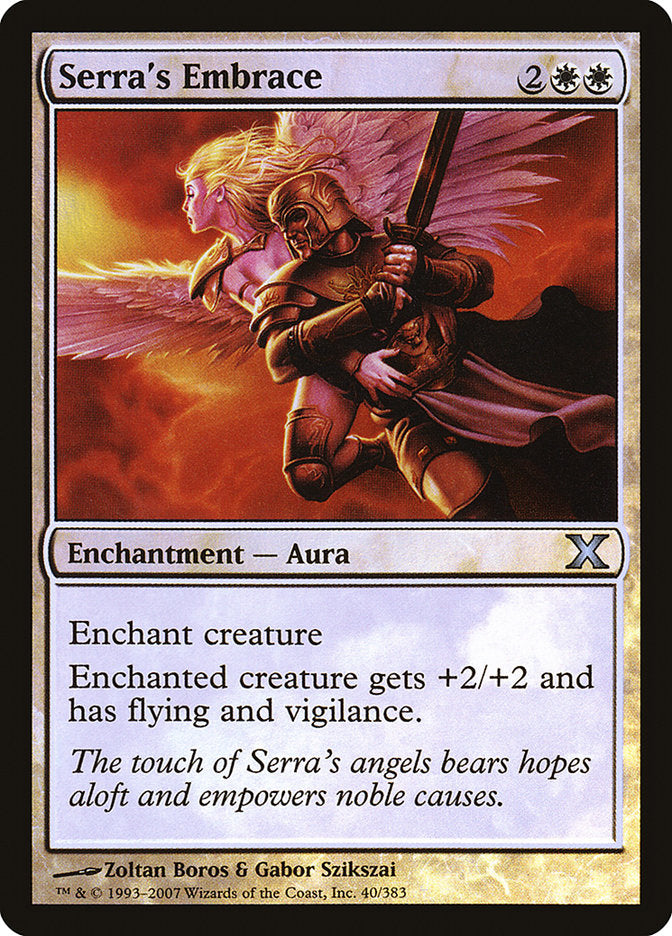 Serra's Embrace (Premium Foil) [Tenth Edition] | Good Games Cannington