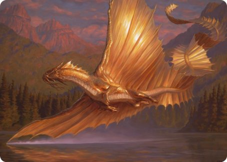 Adult Gold Dragon Art Card [Dungeons & Dragons: Adventures in the Forgotten Realms Art Series] | Good Games Cannington