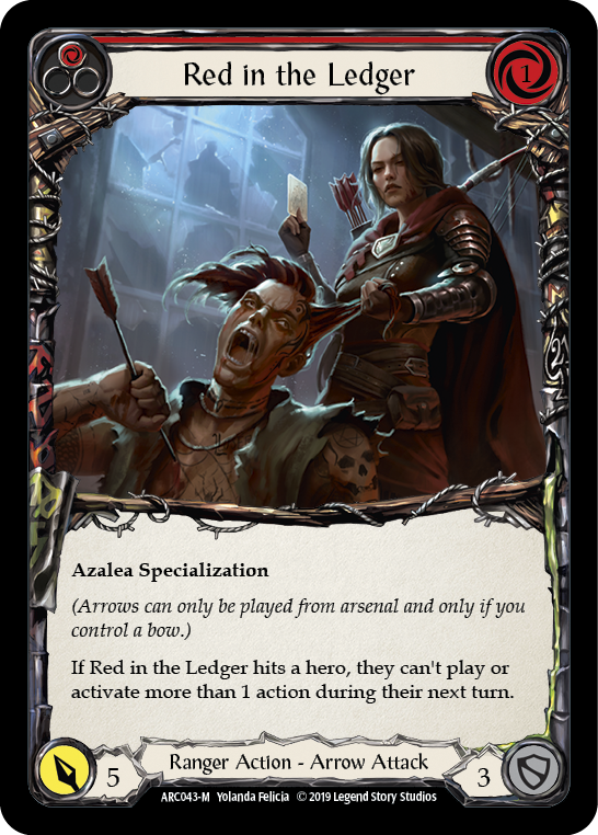 Red in the Ledger [ARC043-M] 1st Edition Rainbow Foil | Good Games Cannington