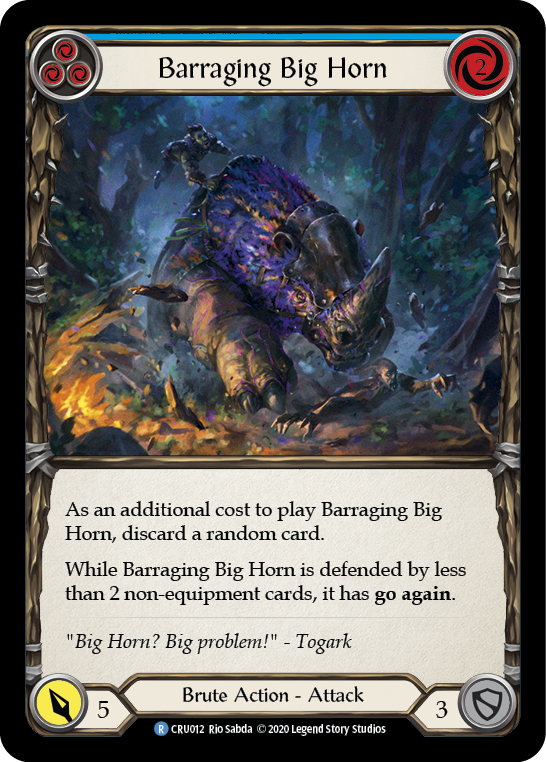 Barraging Big Horn (Blue) [CRU012] 1st Edition Normal | Good Games Cannington