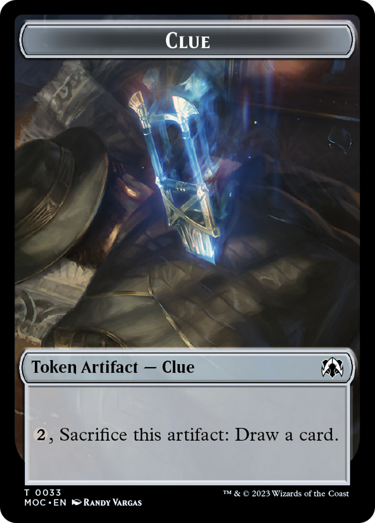 Golem // Clue Double-Sided Token [March of the Machine Commander Tokens] | Good Games Cannington