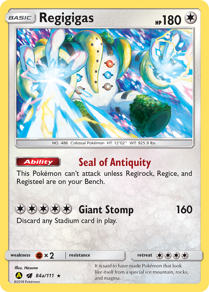 Regigigas (84a/111) (Alternate Art Promo) [Sun & Moon: Crimson Invasion] | Good Games Cannington