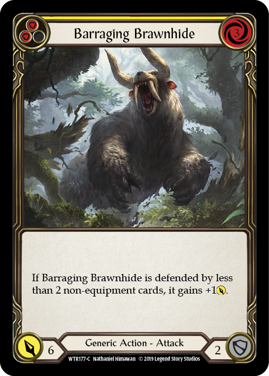 Barraging Brawnhide (Yellow) [WTR177-C] Alpha Print Normal | Good Games Cannington