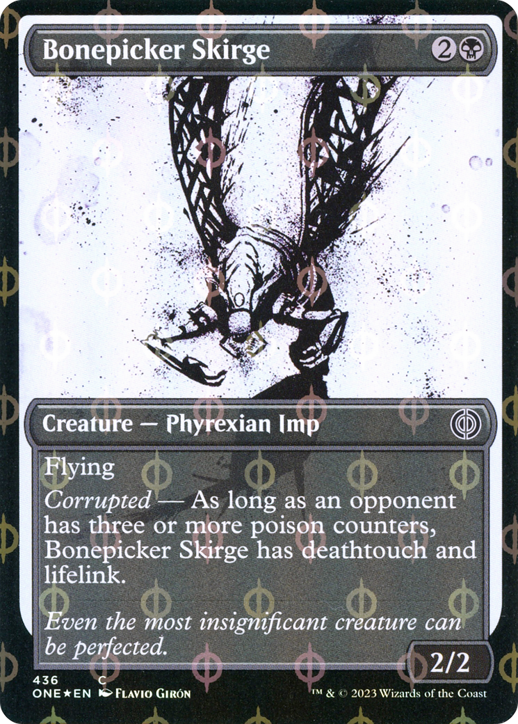 Bonepicker Skirge (Showcase Ichor Step-and-Compleat Foil) [Phyrexia: All Will Be One] | Good Games Cannington