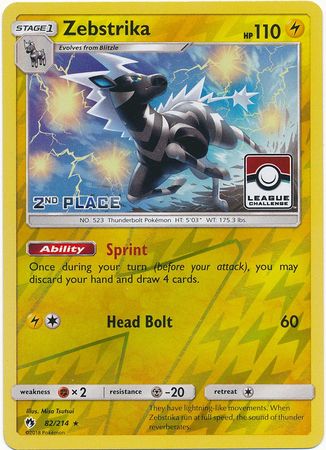 Zebstrika (82/214) (League Promo 2nd Place) [Sun & Moon: Lost Thunder] | Good Games Cannington
