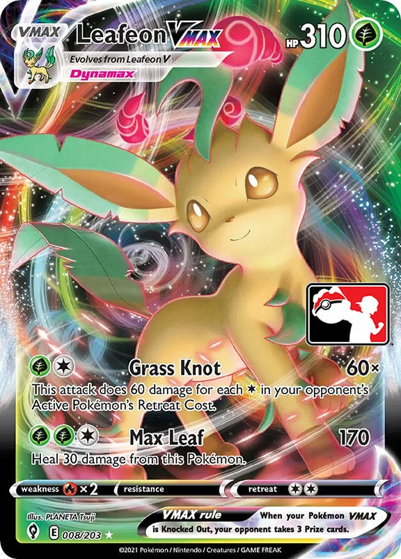 Leafeon VMAX (008/203) [Prize Pack Series One] | Good Games Cannington