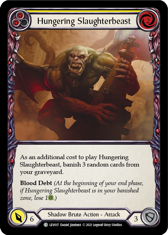 Hungering Slaughterbeast (Yellow) [LEV017] (Monarch Levia Blitz Deck) | Good Games Cannington