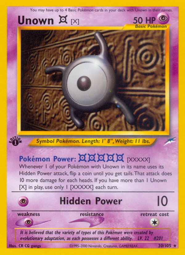 Unown [X] (30/105) [Neo Destiny 1st Edition] | Good Games Cannington