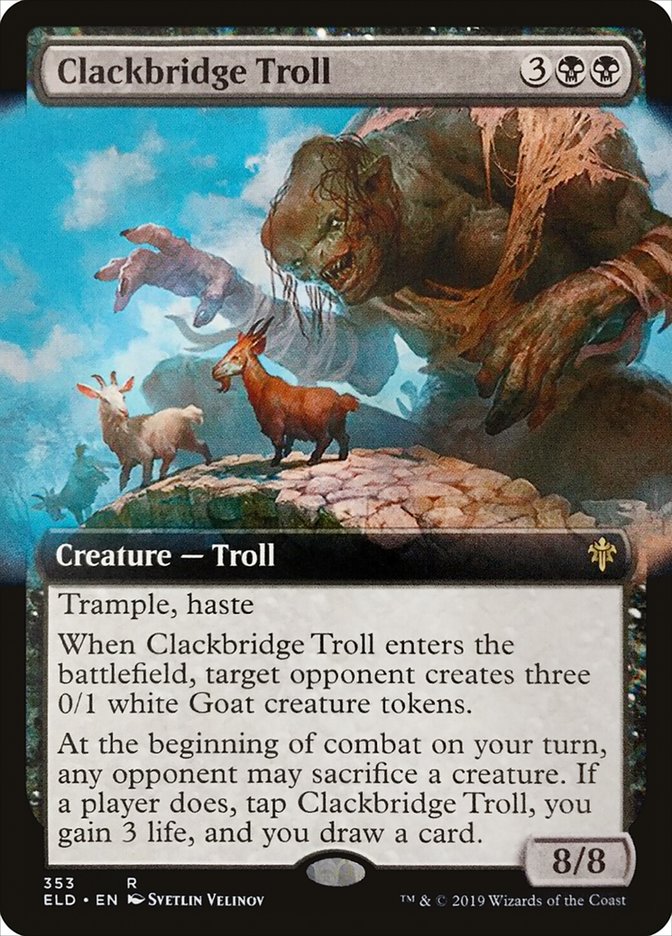 Clackbridge Troll (Extended Art) [Throne of Eldraine] | Good Games Cannington