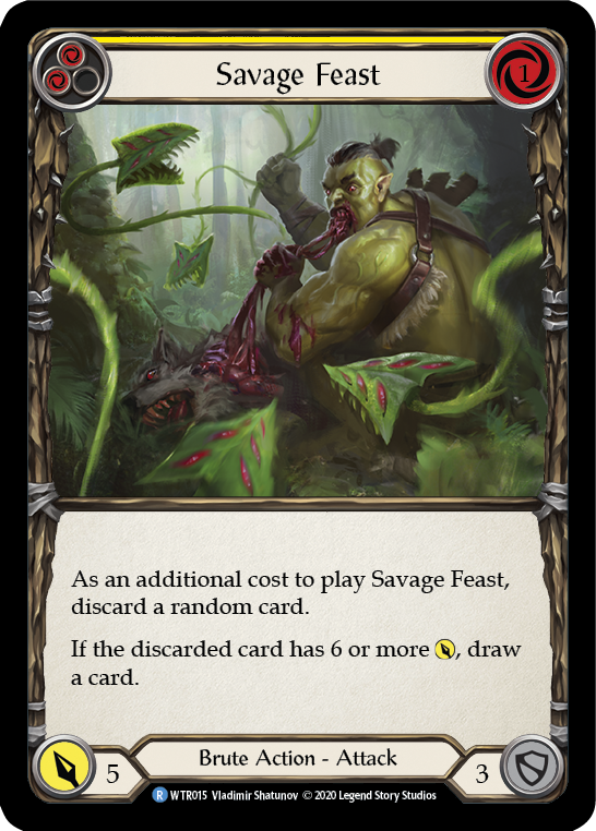 Savage Feast (Yellow) [U-WTR015] (Welcome to Rathe Unlimited)  Unlimited Rainbow Foil | Good Games Cannington
